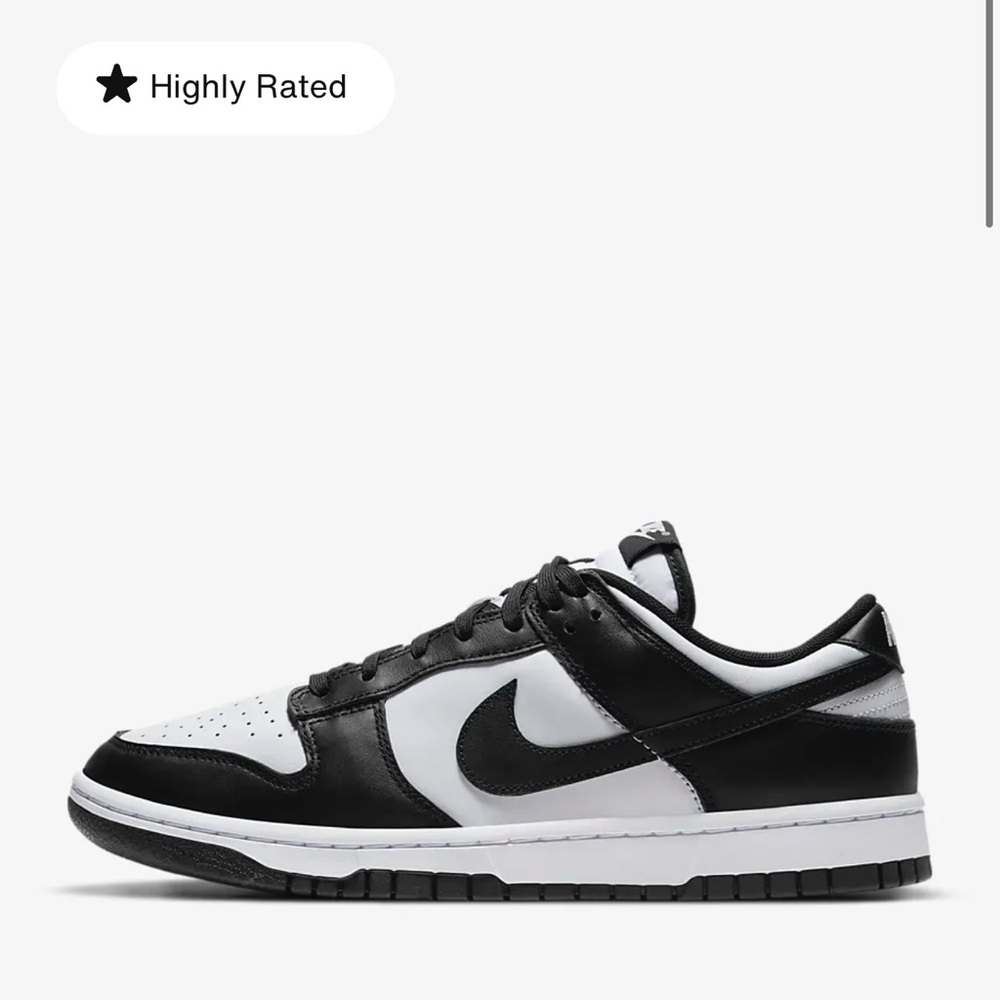 Nike Black and White Sneakers with Iconic Swoosh and Contrasting Midsole